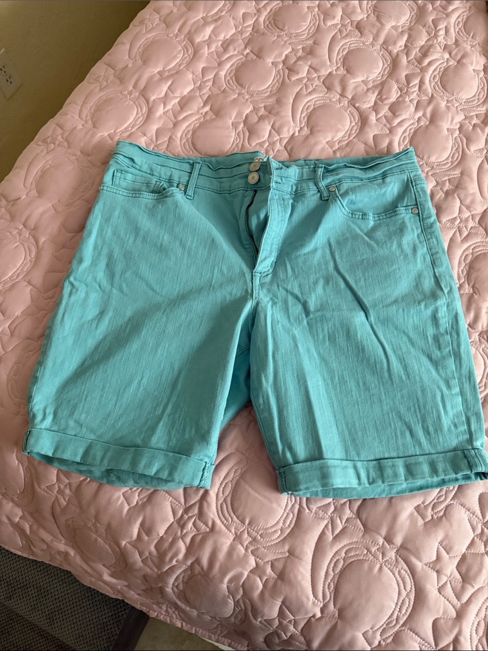 Code Bleu Turquoise Jean Shorts